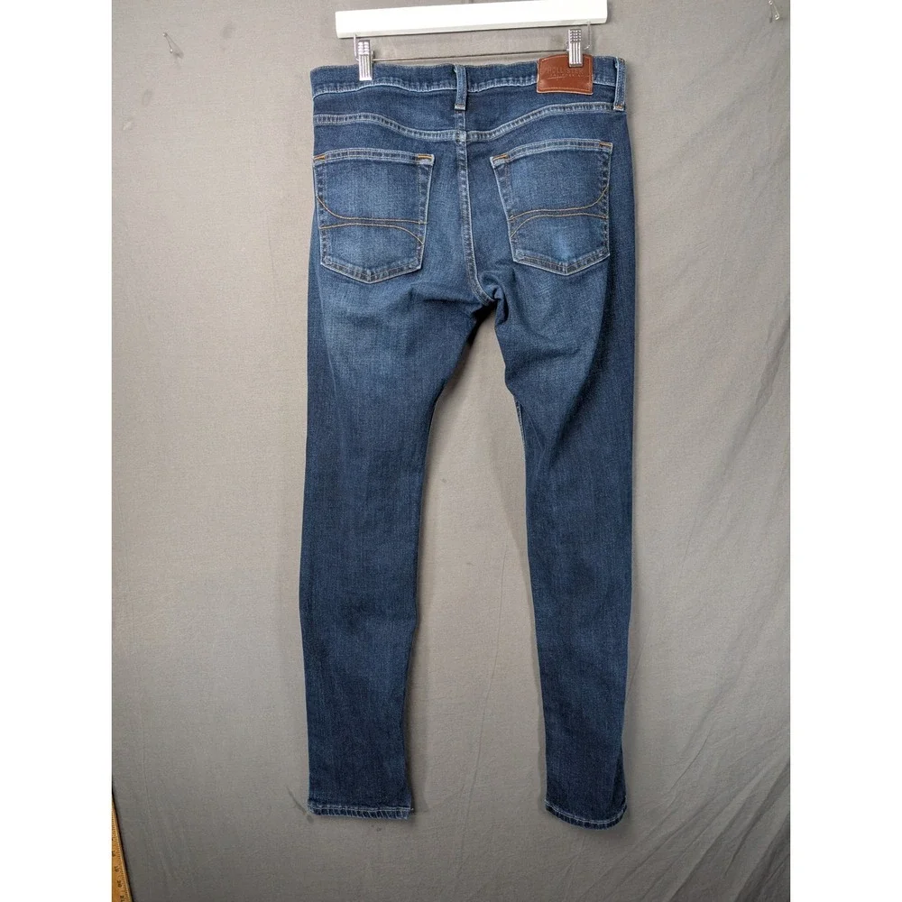 Hollister Mens Skinny Epic Flex Jeans Dark Wash Blue Denim 32x34